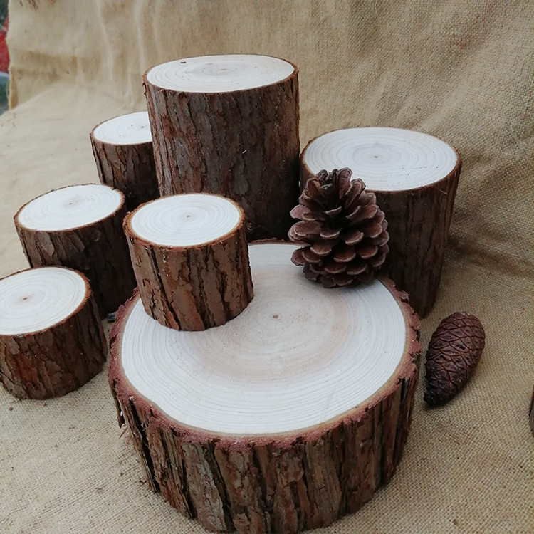 小木桩摆件树桩底座杉木原木拍照摄影diy手工道具装饰圣诞节打磨