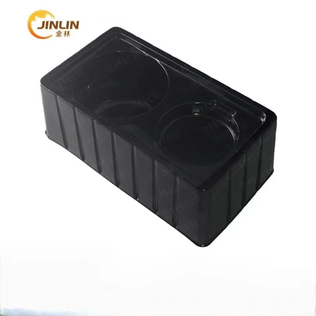 厂家供应ps植绒吸塑内托化妆品黑色防静电吸塑托盘吸塑包装盒