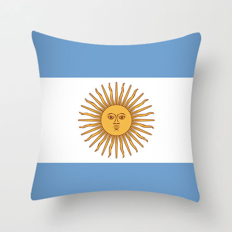 World Cup Flag Polyester Pillow Cover Modern Minimalist Bedroom Bed Head Cushion Cover