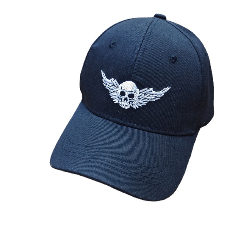 Cross-Border New Arrival Skull Wings Hip Hop Embroidery Baseball Cap Men and Women Baseball Cap Sun Hat Outdoor Sun-Shading Sports Hat