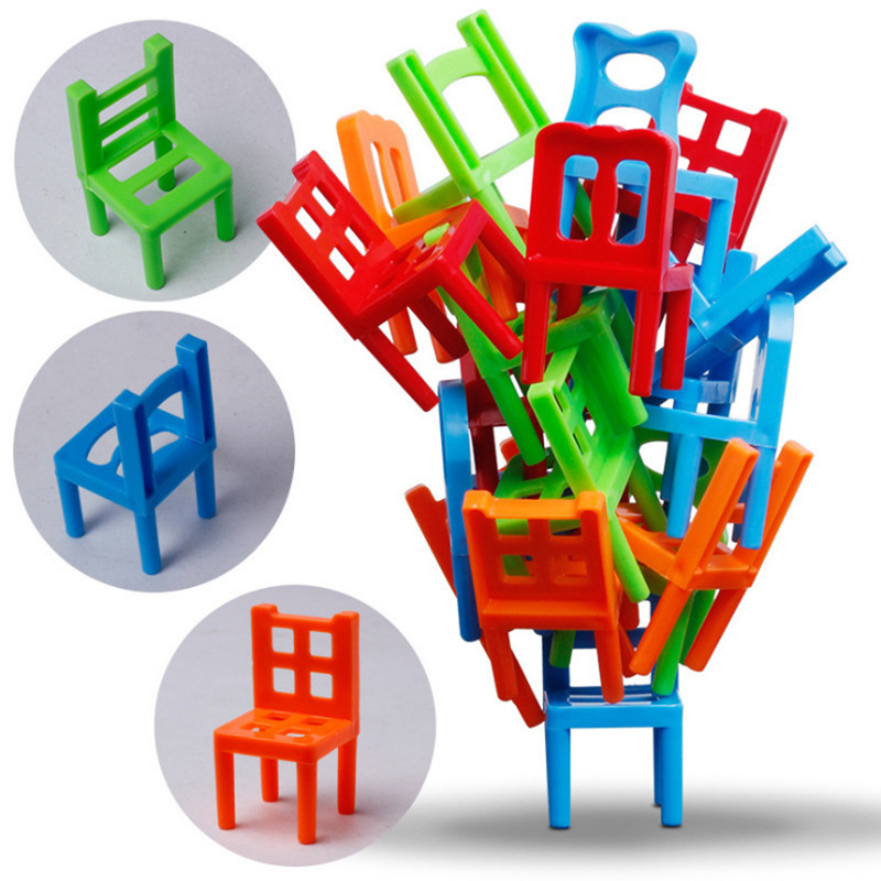 Children's Puzzle Folding Stool Folding Chair Jenga Parent-Child Party Interactive Game 18-120pcs