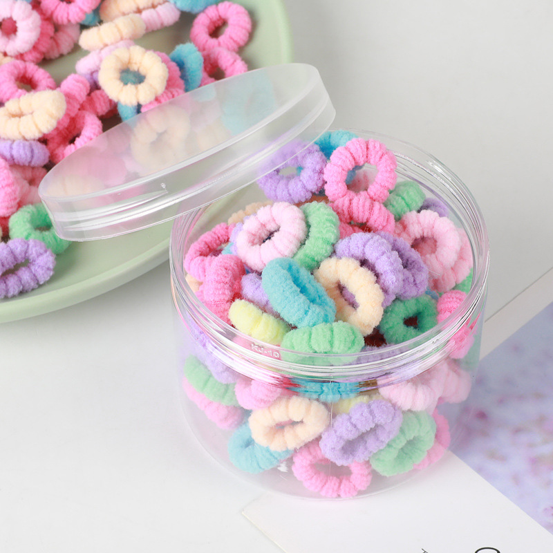 Children's Rubber Band Candy Color Does Not Hurt Hair Elastic Rubber Band Hair Ties/Hair Bands Baby Boxed Small Chuchu Hair Ring