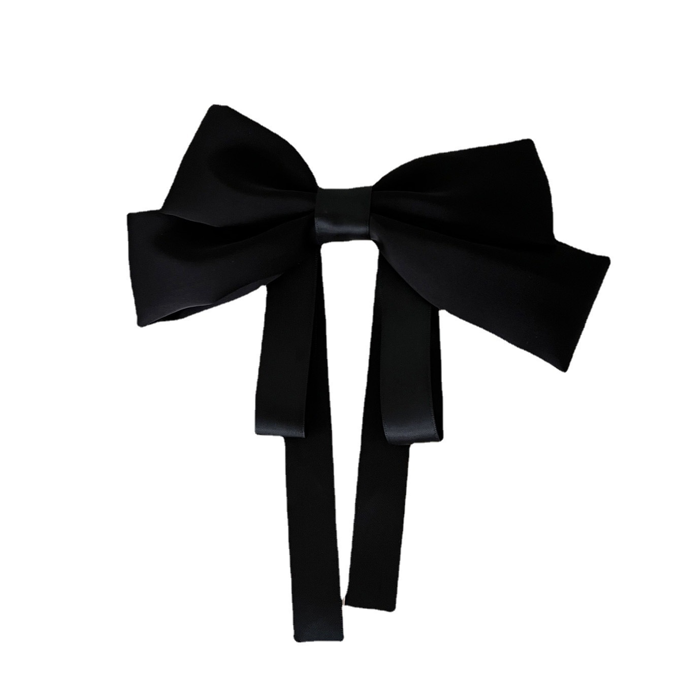 New Summer Super Fairy 'Black and White Bowknot Ribbon Hairpin Back Head with Spring Clip Hair Accessory Elegant Hairpin for Women