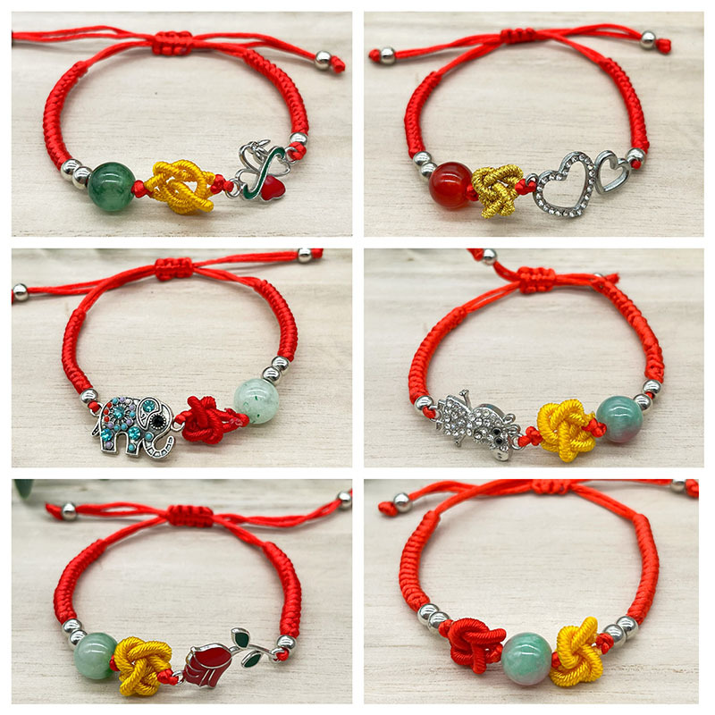 Dragon Boat Festival Ruyi Knot Red Rope Bracelet Men and Women's Natal Year Handmade Woven Jin Gang Knot Lucky Red Carrying Strap Wholesale