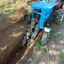 192柴油机动力手扶式柴油开槽机 工程管道挖沟机 链条式果园开沟