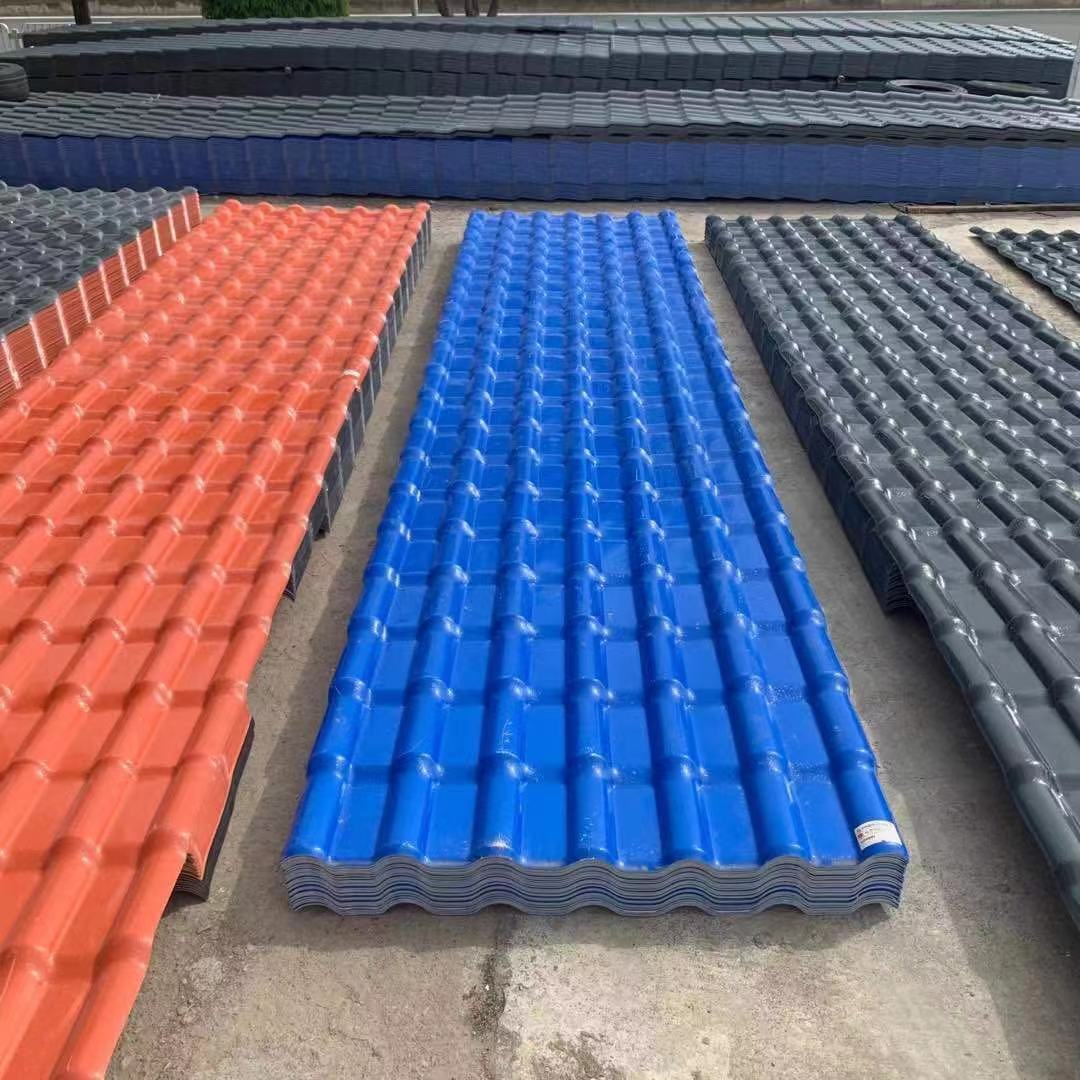 合成树脂瓦仿古瓦屋顶装饰屋面别墅瓦防水帽滴水檐塑料彩钢瓦