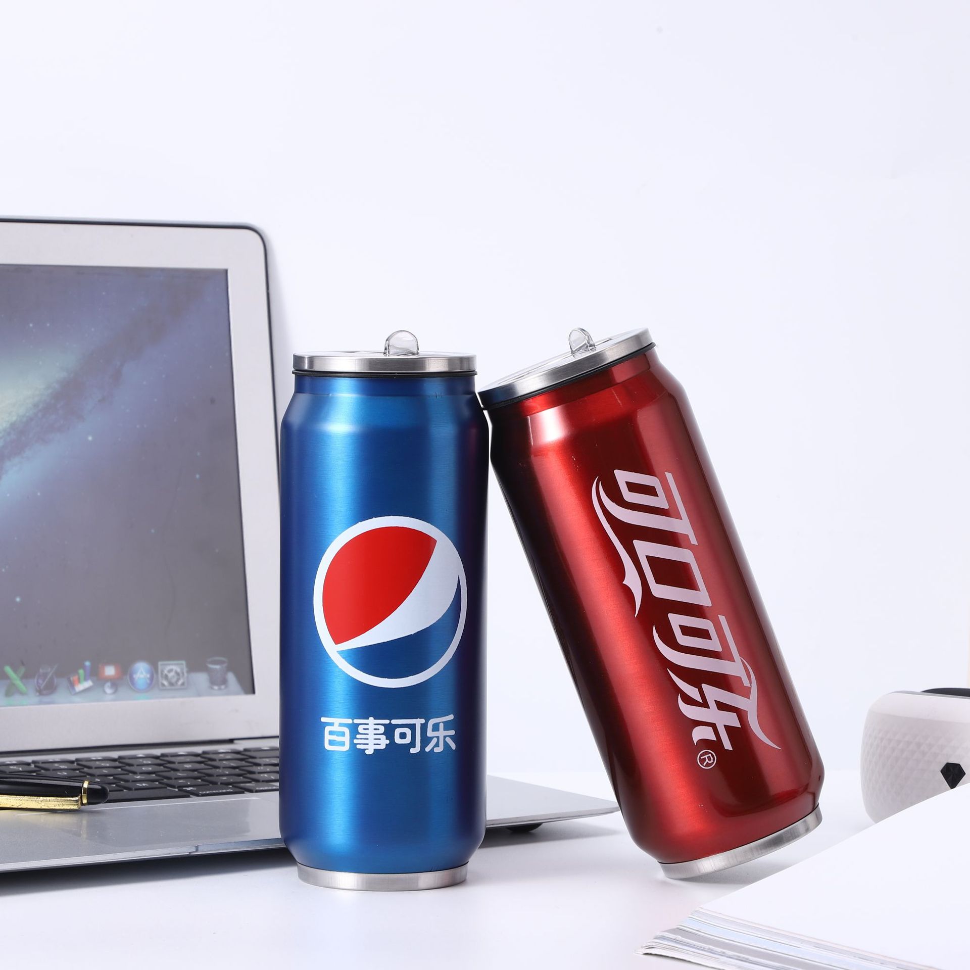 304易拉罐可乐罐保温杯吸管杯创意ins图案logo 厂供便捷接待商务