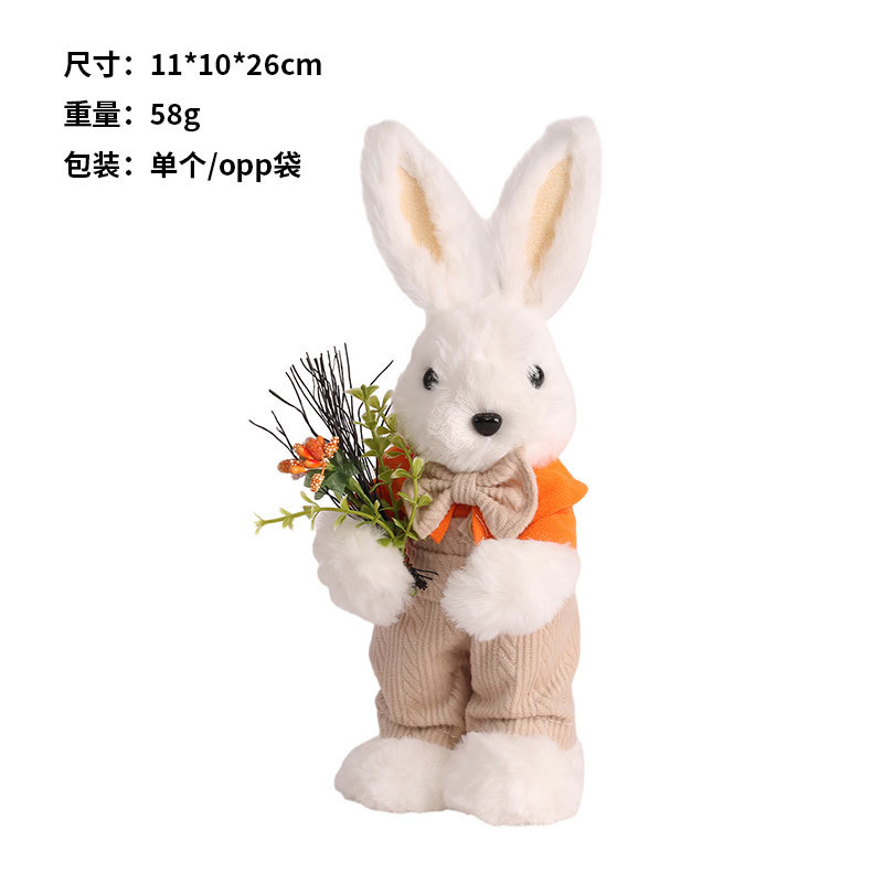 Cross-Border Easter Decorations Ins Cute Plush Easter Rabbit Decoration Doll Home Desktop Decoration