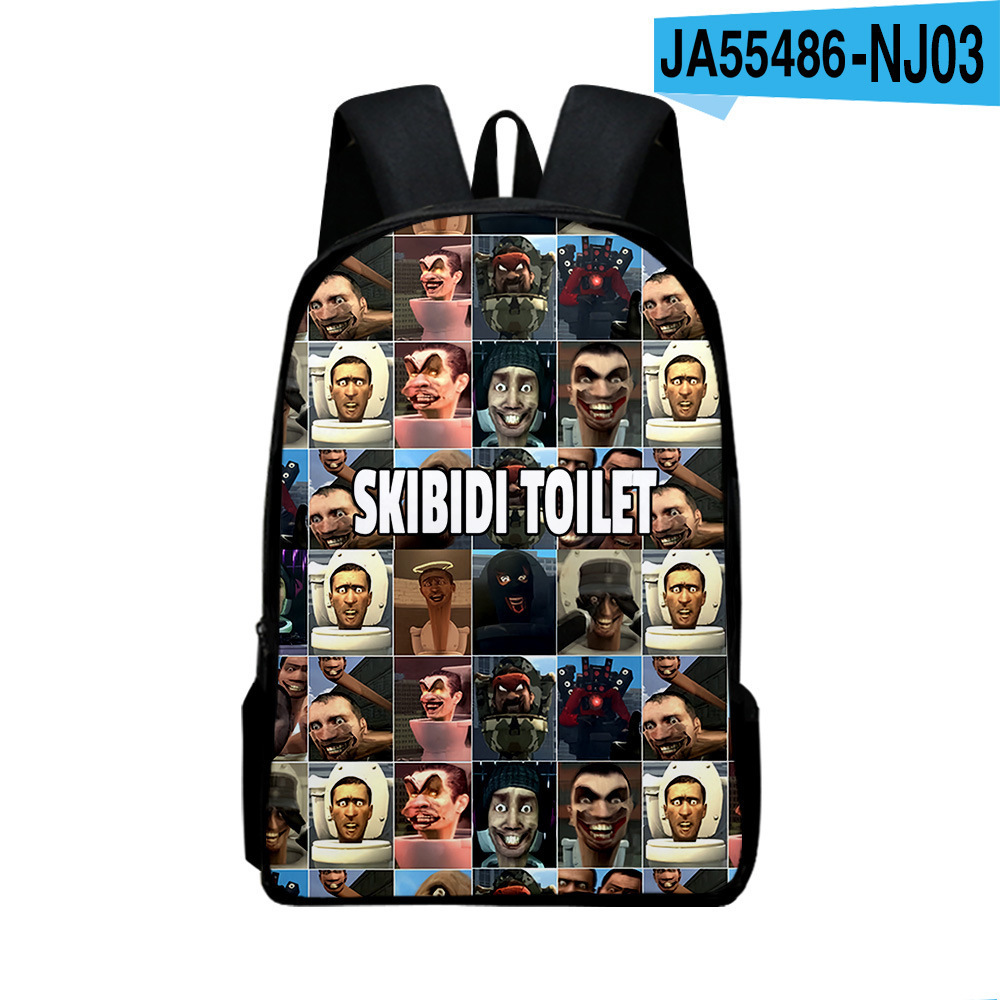 Cross-Border European and American New Skibidi Toilet Toilet Bag Primary and Secondary School Student Backpack Children Backpack