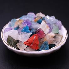 天然水晶原石矿石鱼缸石儿童宝石淘沙造景彩色石头小碎宝石
