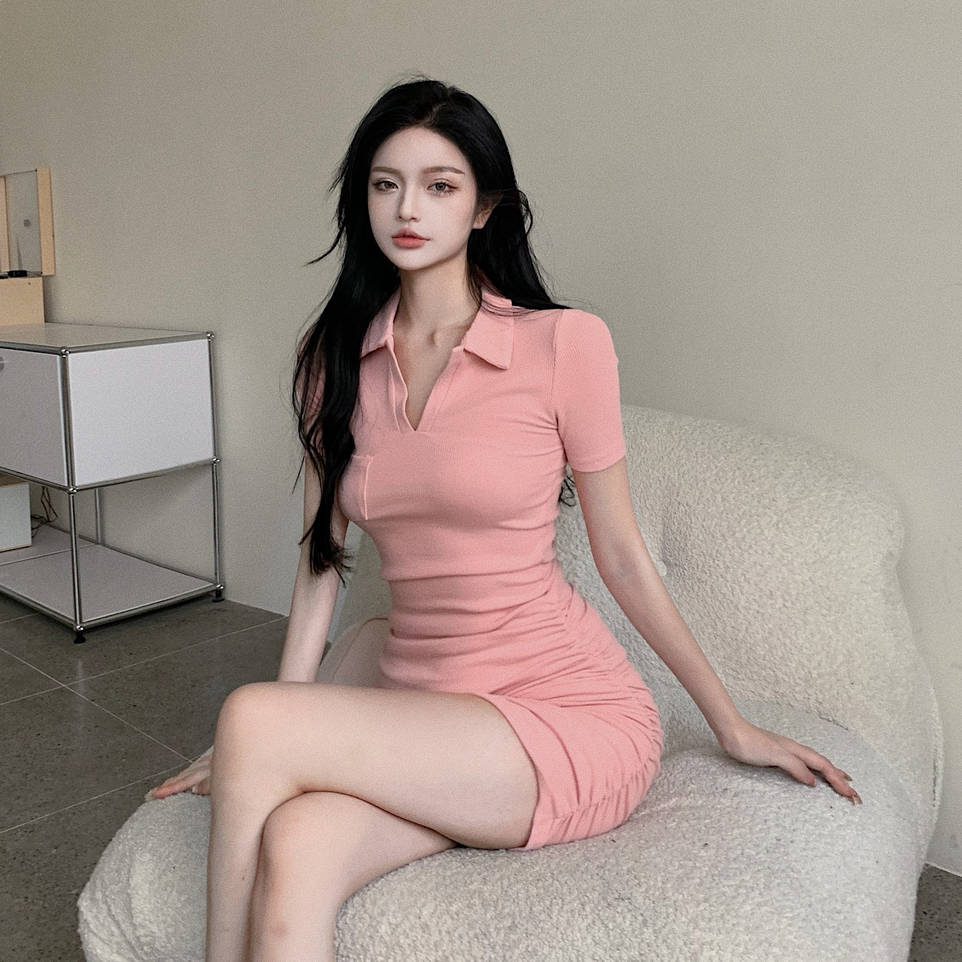 韩版包臀连衣短裙图片