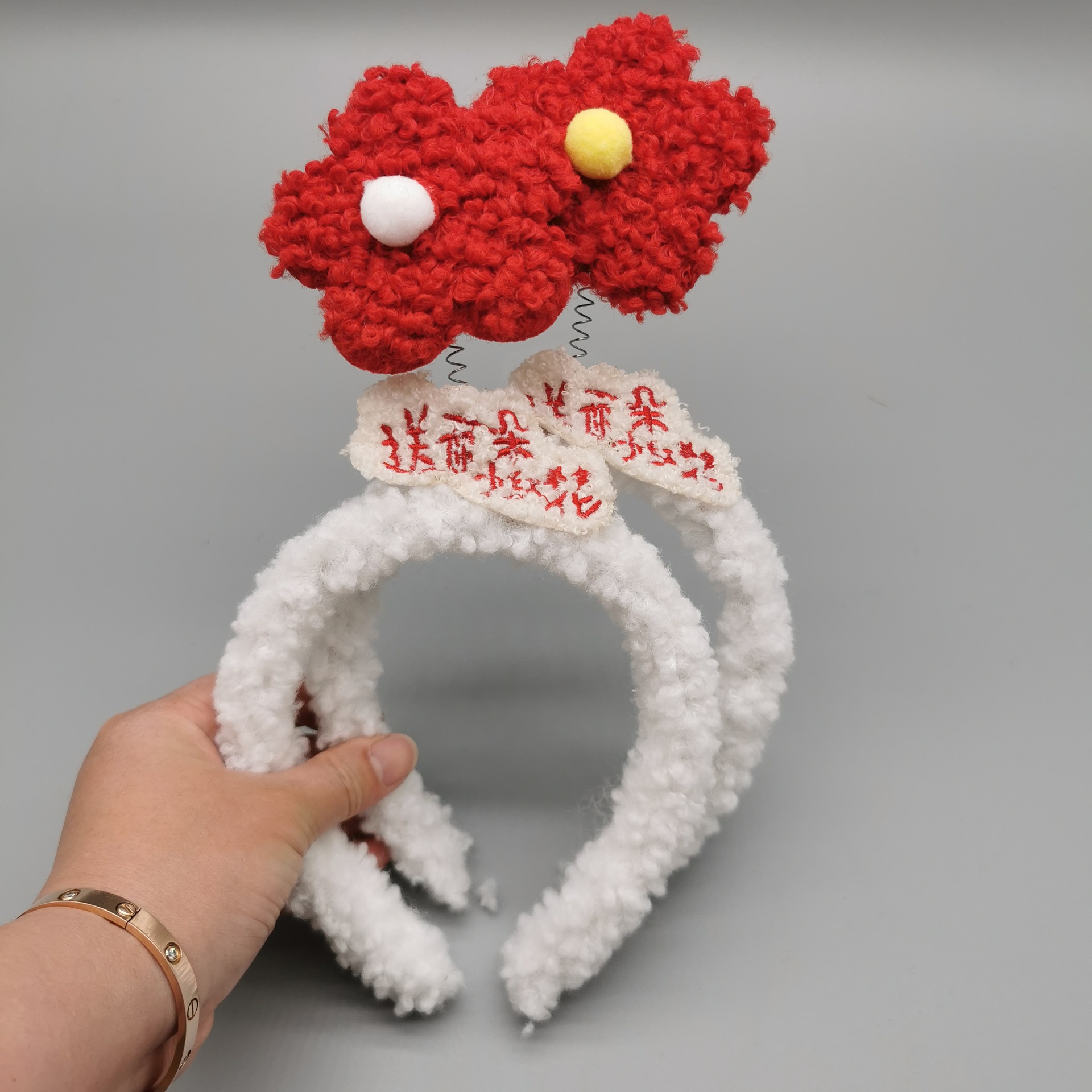 Korean Style Internet Celebrity PCs Little Red Flower Headband Wholesale Mickey Big Ears Face Wash Hair Band Cute Cartoon Small Flower Headband