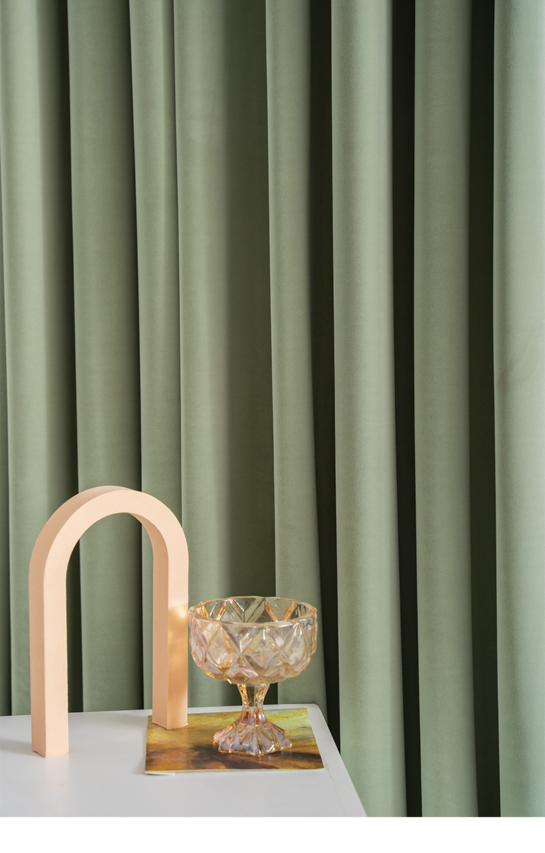 定制定做奶油奶茶色澳洲羊毛绒窗帘法式轻奢客厅卧室遮光丝绒布