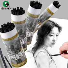棉柳木炭条美术生专用炭精条木碳条素描绘画碳棒写字弹灰笔写浩林
