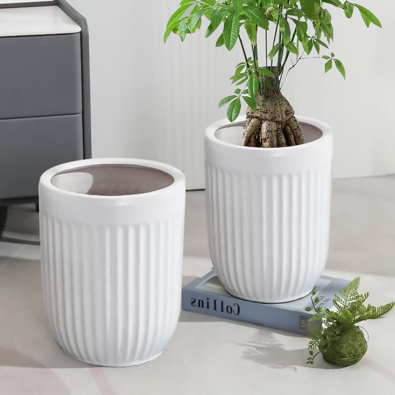 陶瓷花盆特大号30cm以上的白色带托盘底座种树发财臣-阿里巴巴