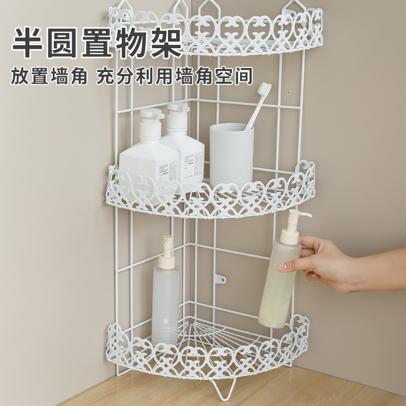 Kitchen Bathroom Storage Rack Bathroom Toilet Toilet Storage Rack Punch-Free Multi-Layer Shelf Triangle Drop