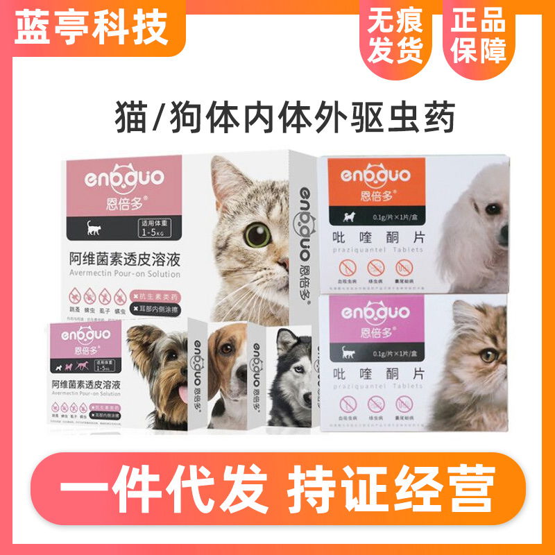 恩倍多宠物猫咪体外驱虫药滴剂杀虫药除跳蚤螨虫蜱虫成幼猫1支3支