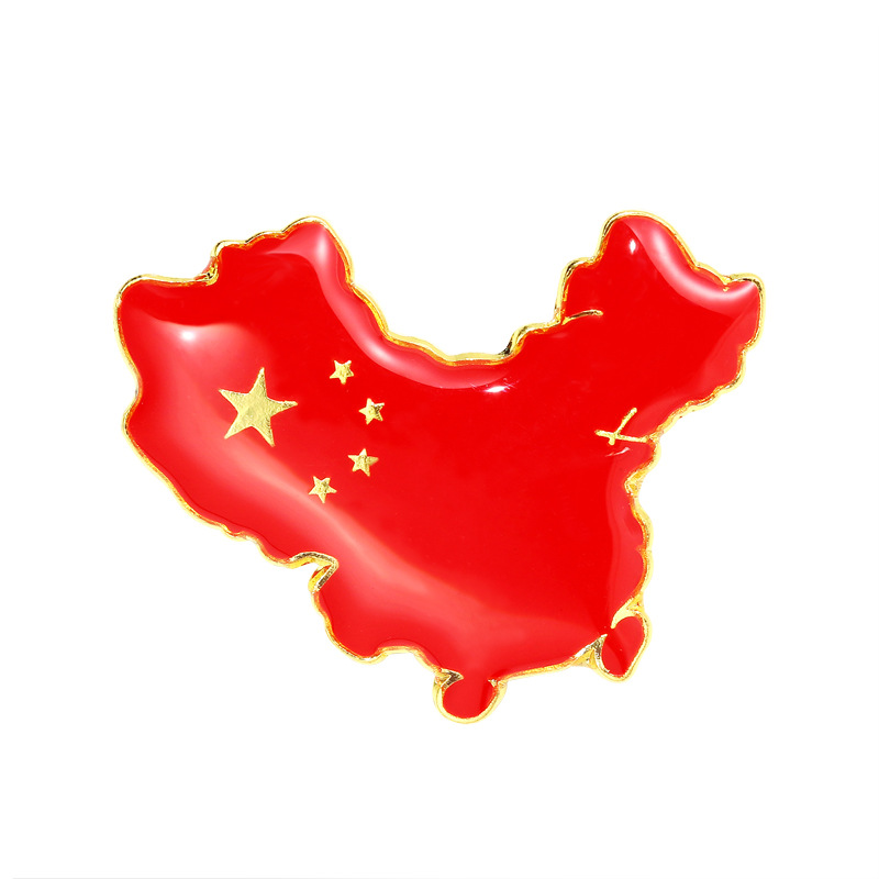 五星国旗胸章胸针爱心领针中国别针爱国臂章磁铁扣国庆节徽章