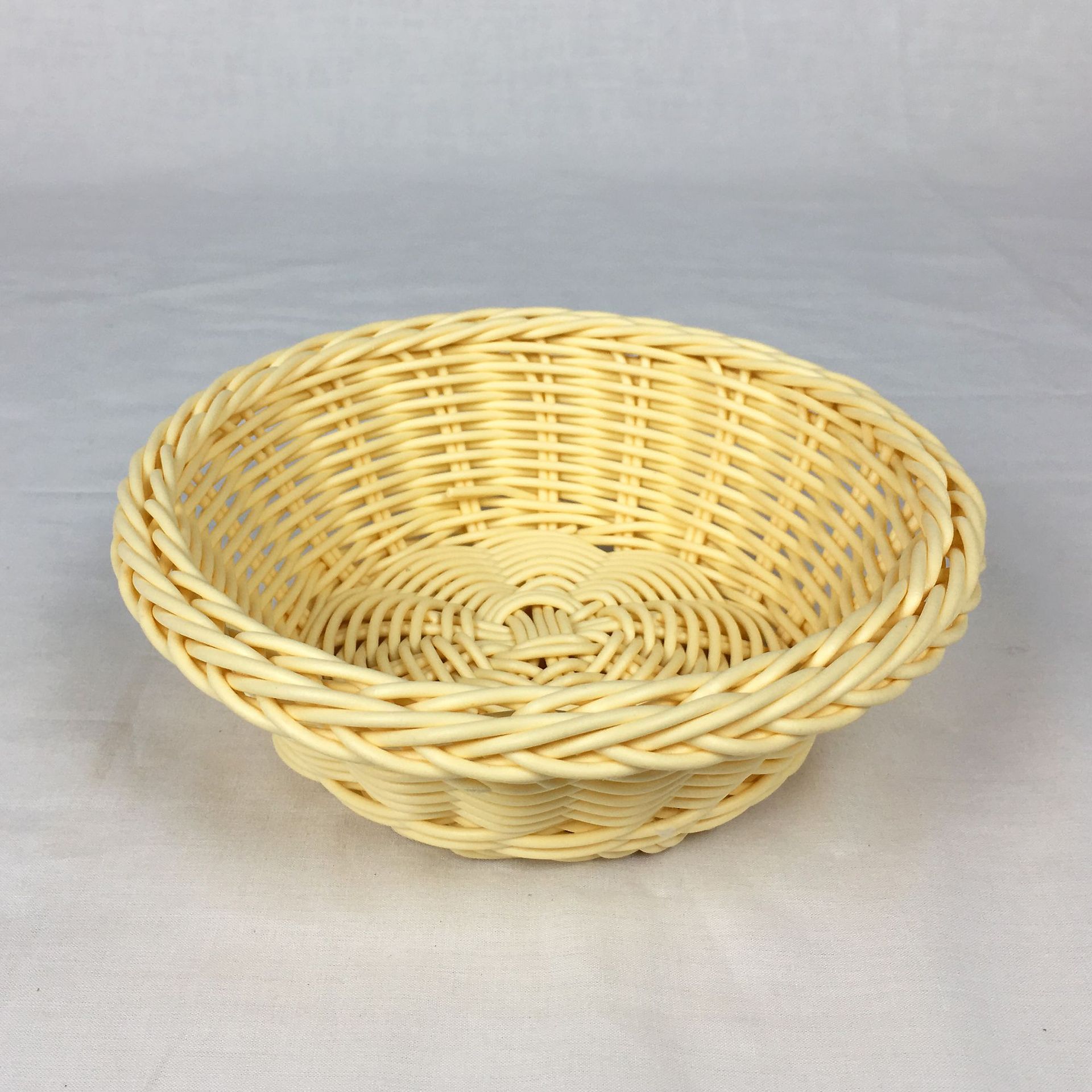 tk333 厂家定制仿藤篮子 圆形胶藤编织收纳筐 零食收纳筐 新款