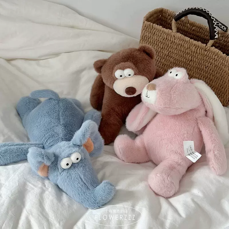就瞅你系列呆萌大眼睛趴趴大象公仔毛绒玩具儿童午睡兔子趴枕礼物