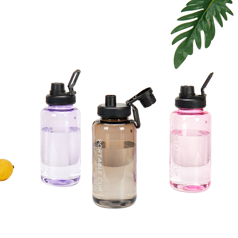 New Simple Plastic Cup Drinking Cup Outdoor Portable Clear Sports Water Cup Mountaineering Kettle Space Pot Wholesale