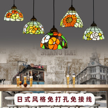 跨境代发日式玻璃吊灯餐厅卧室床头吧台家用吊灯创意复古艺术灯饰