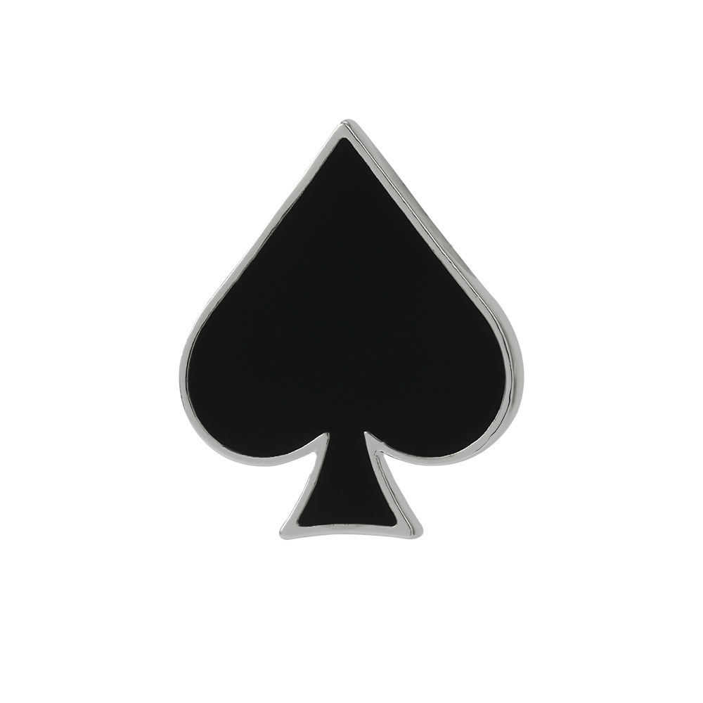 扑克牌金属滴油胸针 红桃黑桃合金珐琅徽章扑克人物头像防走光扣