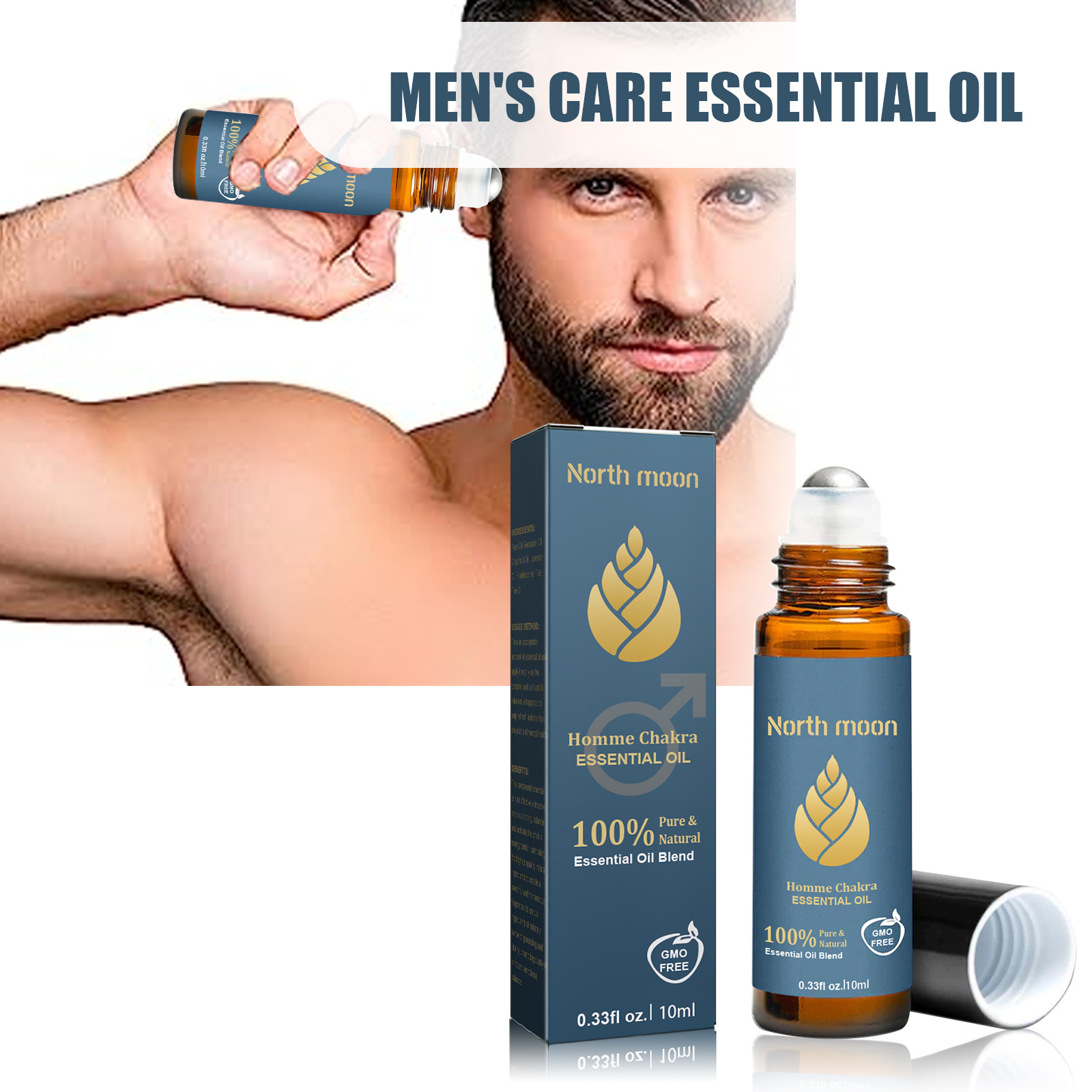 North Moon Men's Care Essential Oil Essential Oil Temple Massage Care Essential Oil Men Body Care