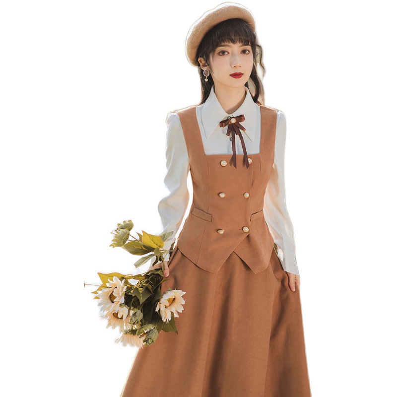 小洋装民国风女装学院英伦风连衣裙子留洋千金大小姐套装复古长裙