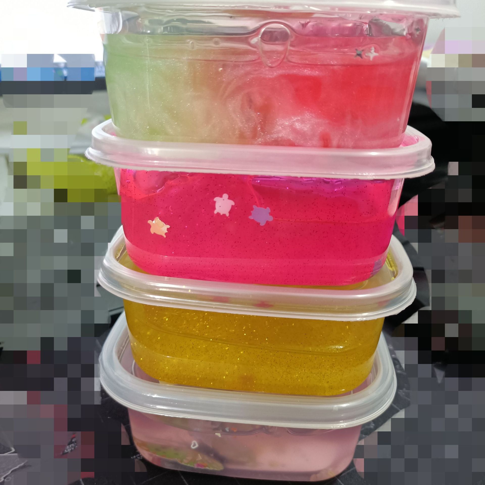 w12水晶泥透明橡皮彩泥儿童女孩材料鼻涕泥起泡胶1元批发两元地摊
