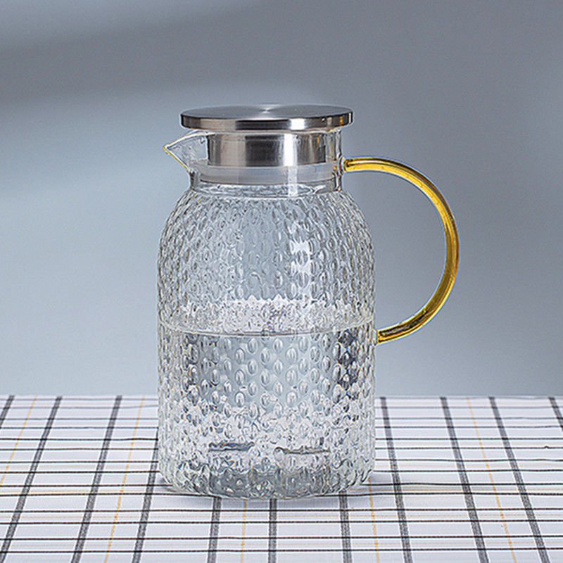 Household Hammer Pattern Cold Water Bottle Explosion-Proof Borosilicate Glass Water Pitcher Cold Water Cup Large Capacity Teapot Set