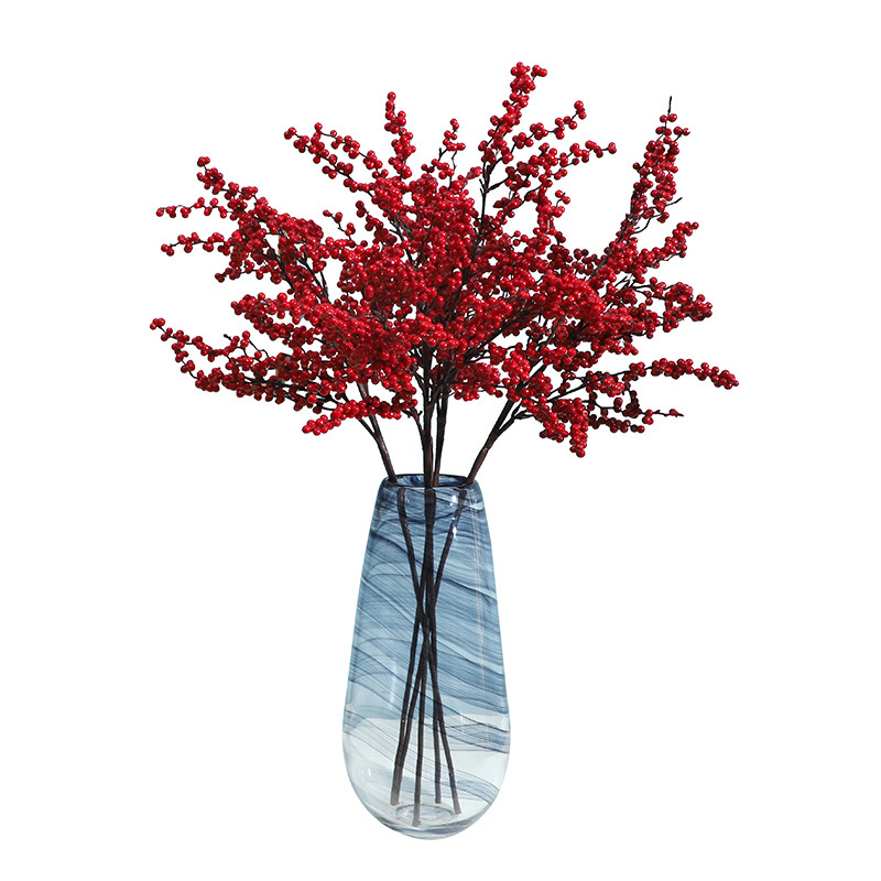 Languifang High-End Simulation Fortune Chinese Hawthorn Branches New Year Spring Festival Home Decoration Lunar New Year Flower Decoration Fake Flower Wholesale