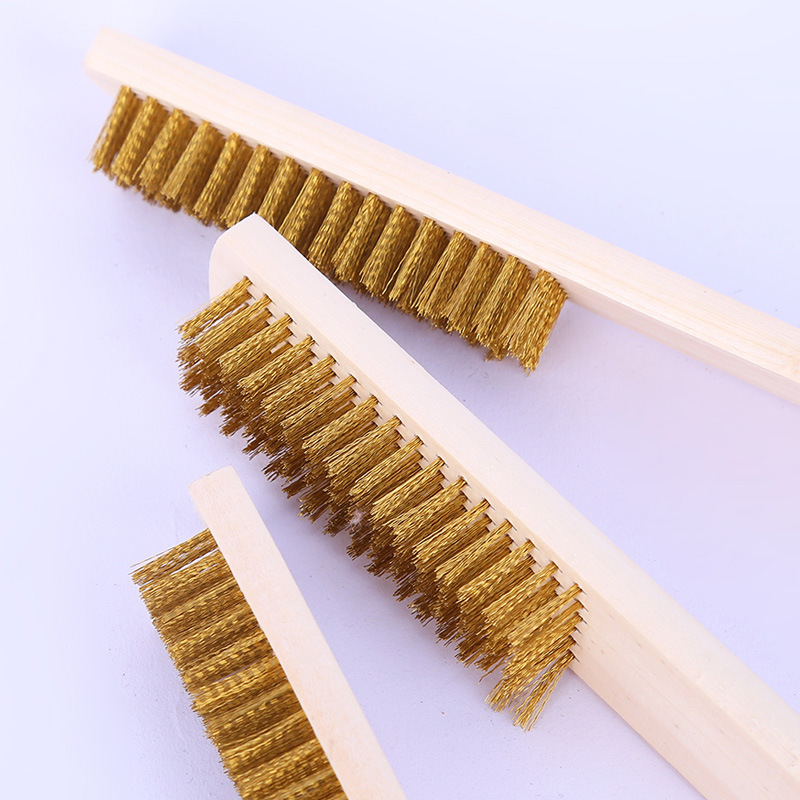 Factory Wholesale Copper Plated Wenwan Brush Wooden Handle Copper Plated Wenwan Brush Walnut Bodhi Seed Wenwan Object Surface Cleaning Brush