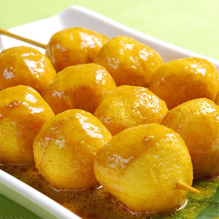 香港仔四海咖喱鱼蛋配咖喱酱黄金鱼丸高品质黄金鱼旦1.6kg*5包箱