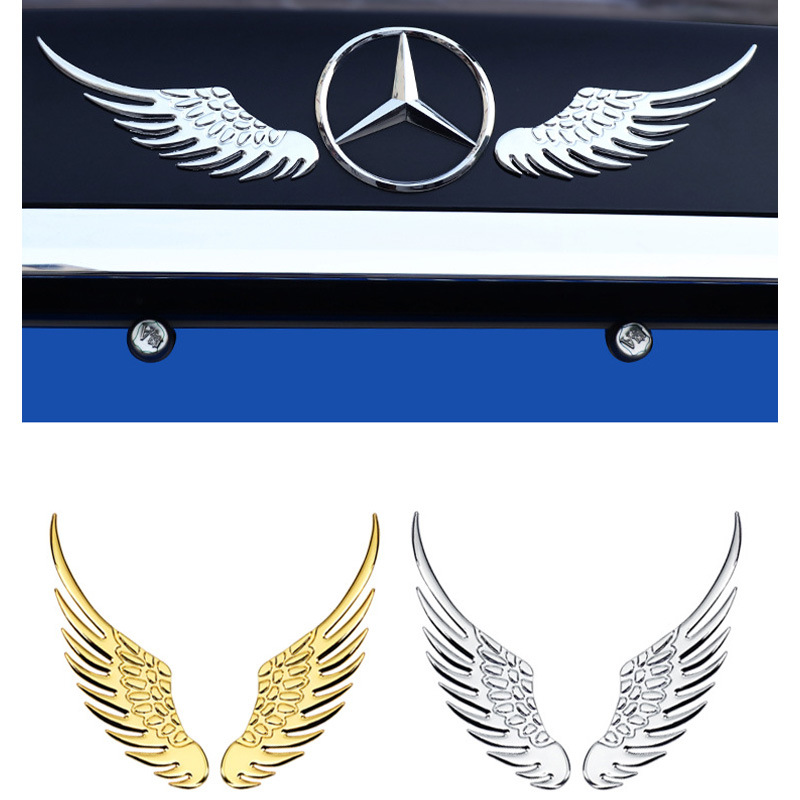 天使之翼老鹰翅膀纯金属汽车尾标贴 车标改装个性装饰贴 3d立体贴