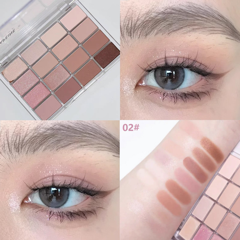 Nude Gray Pink Coconut Palm 16 Colors Eye Shadow Plate Daily Smoked Earth Color Shimmer Matte Sequins 2024 New Eye Shadow