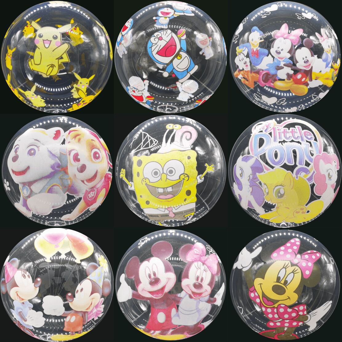 Bounce Ball Luminous Balloon Cartoon Transparent Toy Confession Proposal Scene Layout Night Market Stall Small Gift 20-Inch