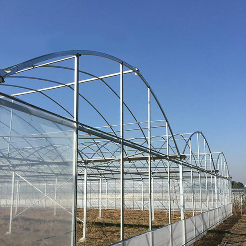 温室大棚 塑料连体温室圆拱型连栋温室连栋薄膜温室大棚骨架