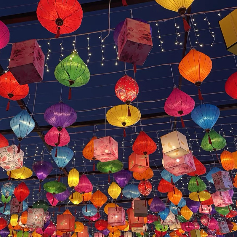 中式户外景区街道夜市装饰中国风创意发光国潮异形古风越南宫灯笼