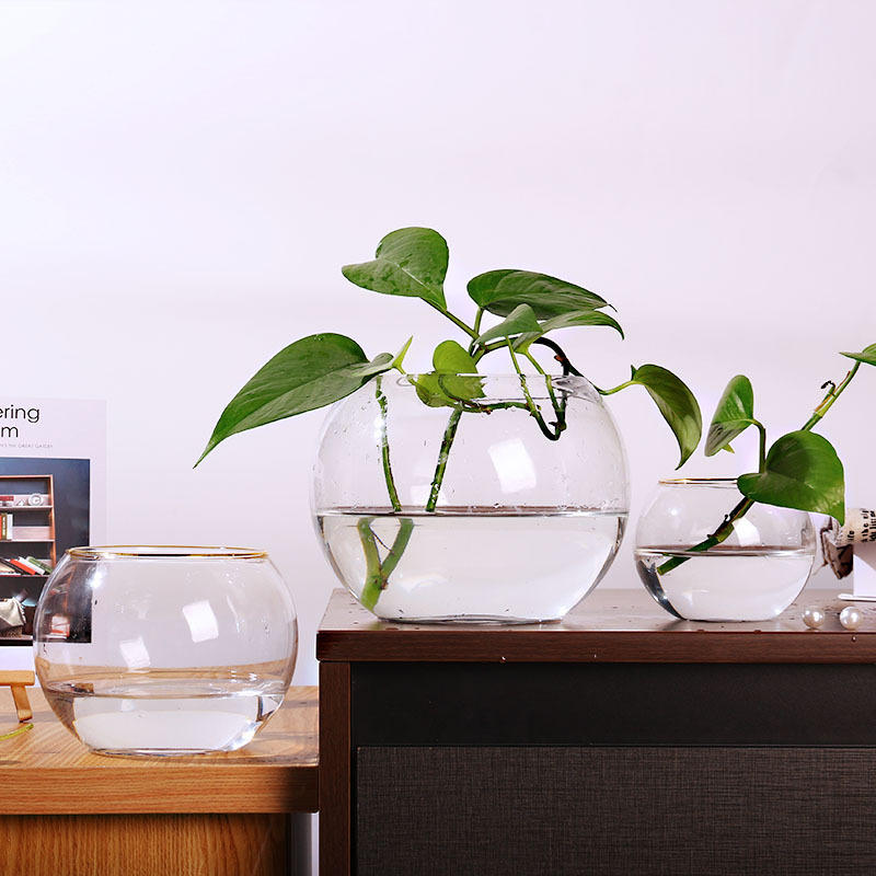 家批发加厚玻璃圆形鱼缸桌面客厅造景金鱼缸乌龟缸水培植物鱼缸