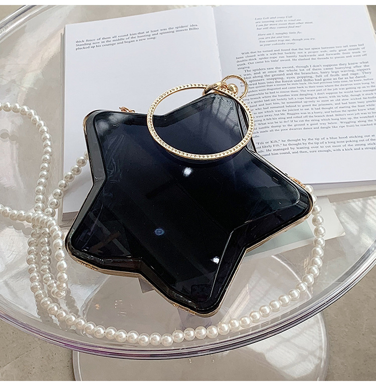 Wholesale Acrylic Bag Pentagram Transparent Bag XINGX Women's Bag Simple Metal Fashion Beads Chain Crossbody Shoulder Bag