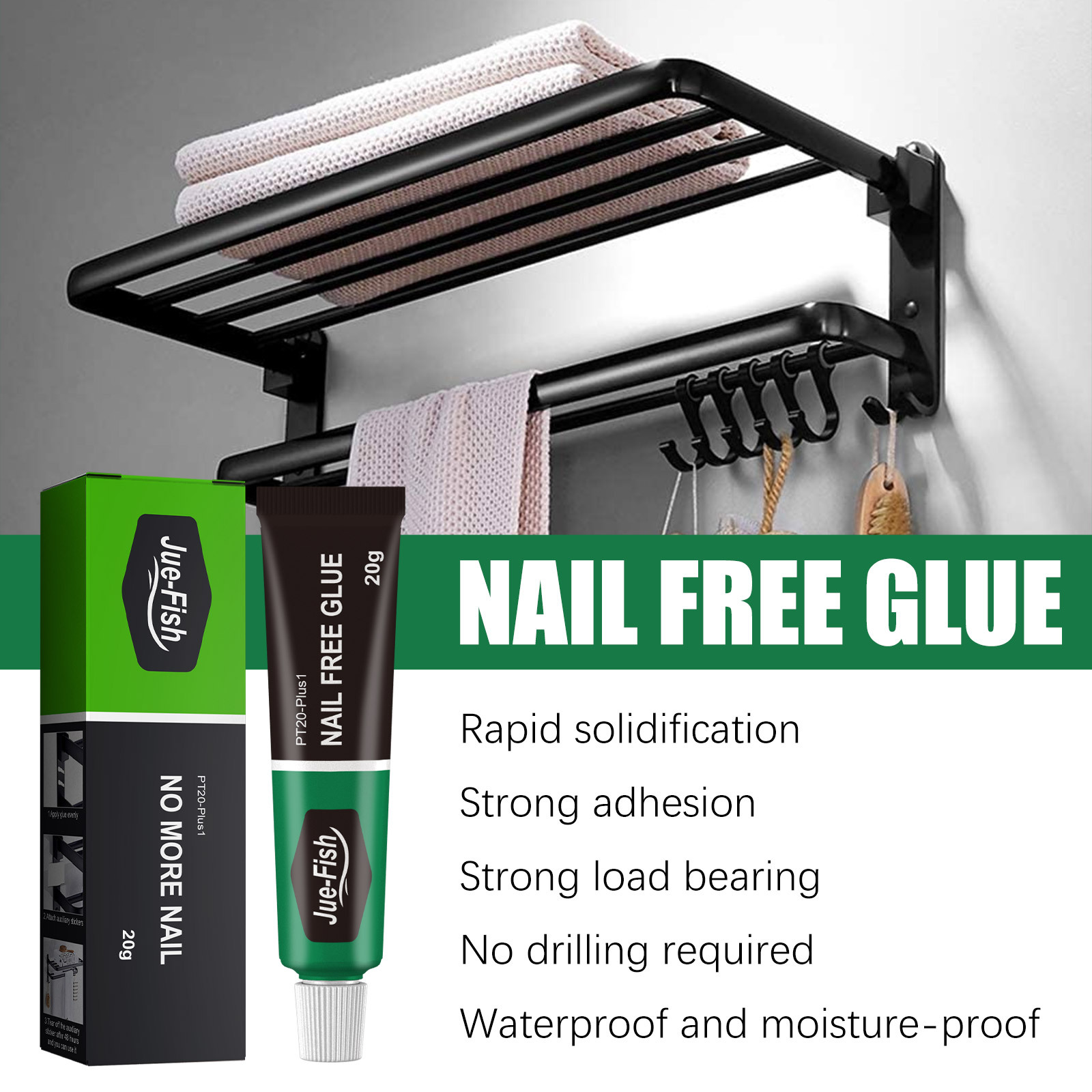 Jue Fish Nail-Free Glue Fast Solidification Glue Punch-Free Glass Ceramic Wood Brick Household Strong All-around Glue