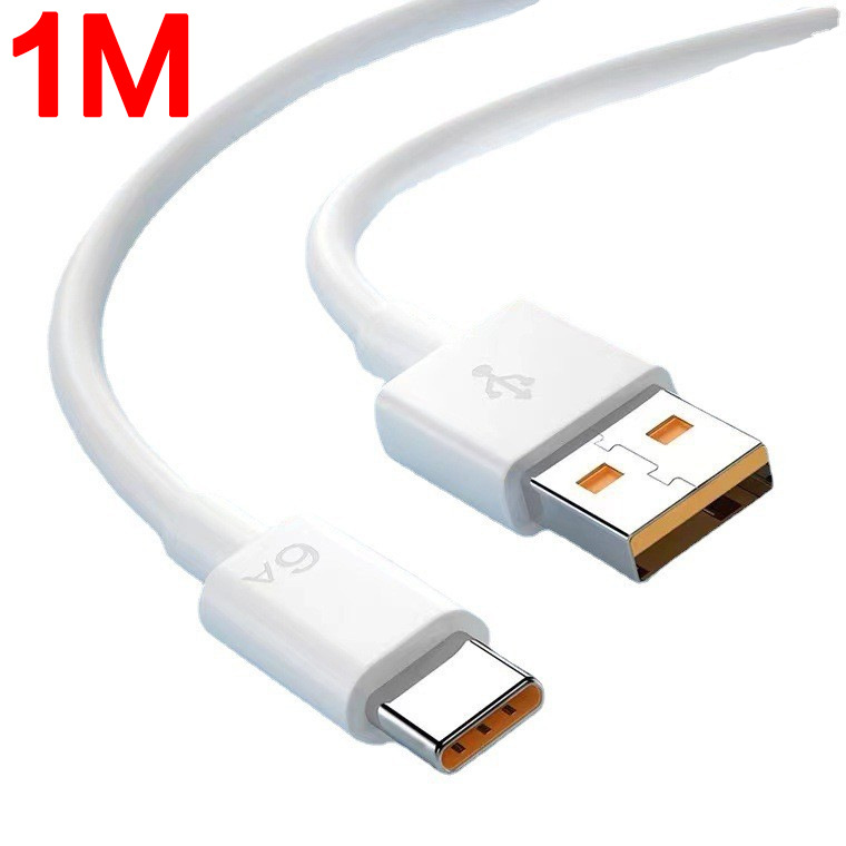 TYPE-C Flash Charging Orange Rubber Core 66W Charging Cable for Huawei Xiaomi LeTV 6A Super Fast Charge Data Cable