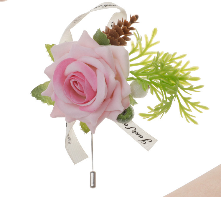 西式婚礼宴会胸花礼服襟花结婚仿真玫瑰花胸针新款韩式森系胸针