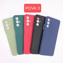 适用TECNO型号POVA 3高品质1.5MM精孔彩色按键细磨砂手机壳保护套