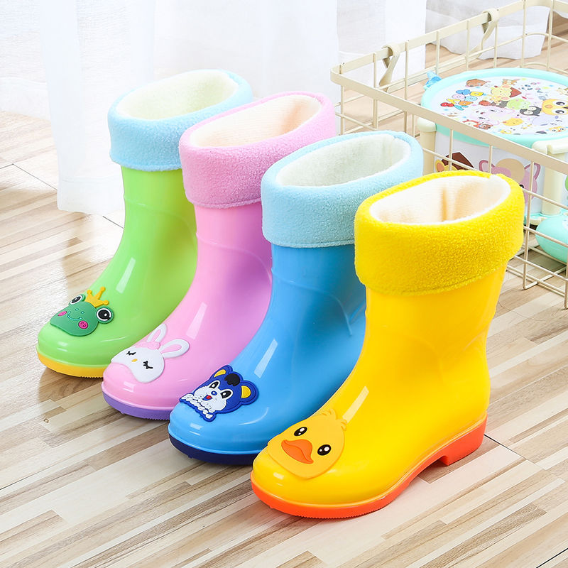 水鞋儿童雨鞋女学生韩版中大童防滑男幼儿园时尚可爱牛筋底防水鞋