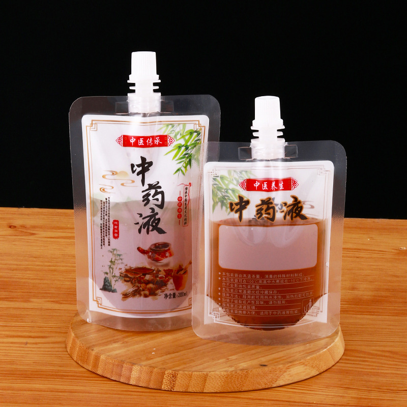 Nozzle Bag Soybean Milk Beverage Bag Milk Tea Bag Disposable Traditional Chinese Medicine Bag Liquid Bag Transparent Doypack Packing Bag