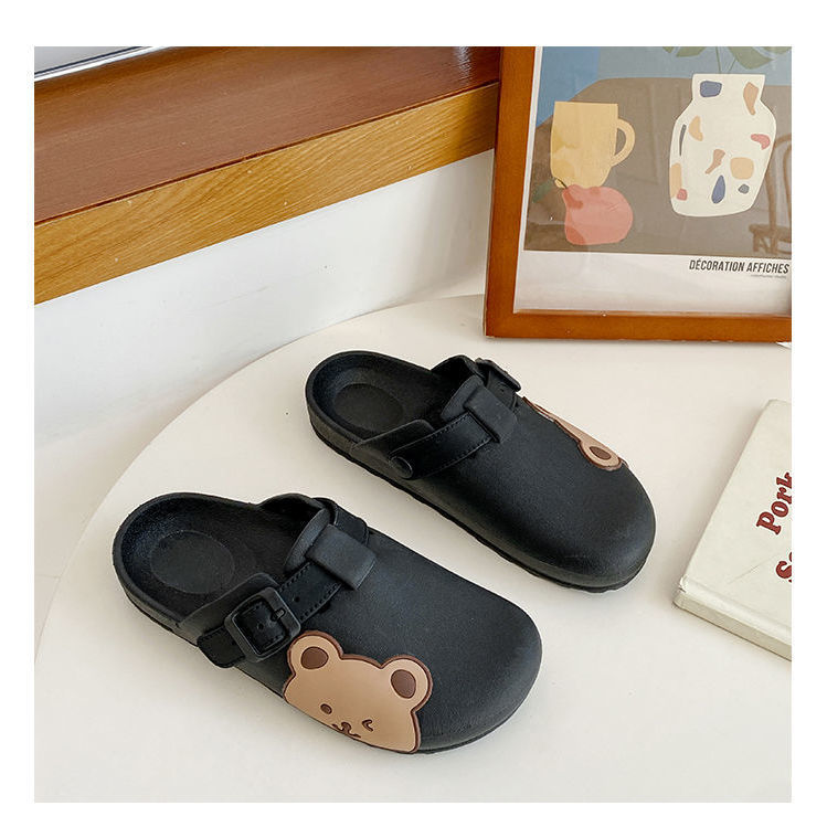 Closed-Toe Slippers Women's Summer New Outdoor Poop Feeling Fashion Home Home Wear Cute Soft Home Half Pack Slippers Women