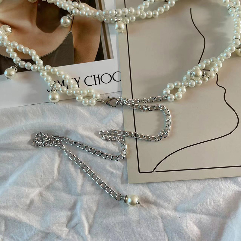 欧美金色珍珠细腰链四季款吊坠珍珠腰饰装饰连衣裙毛衣细款腰链带