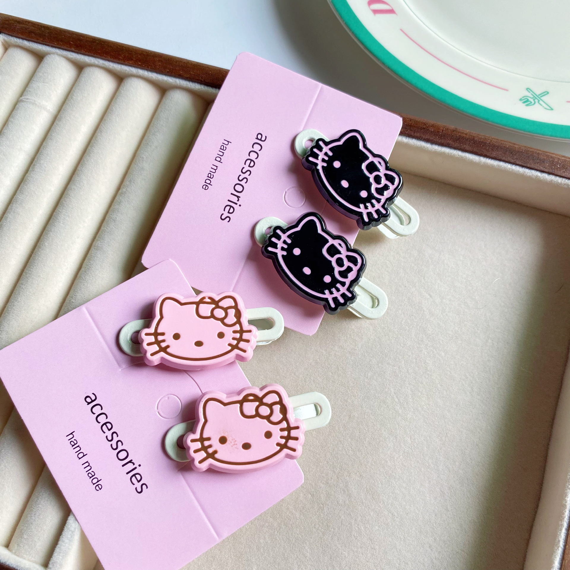 可爱大头kt猫咪发夹ins甜美少女闺蜜侧边夹情侣礼物书包头饰发饰